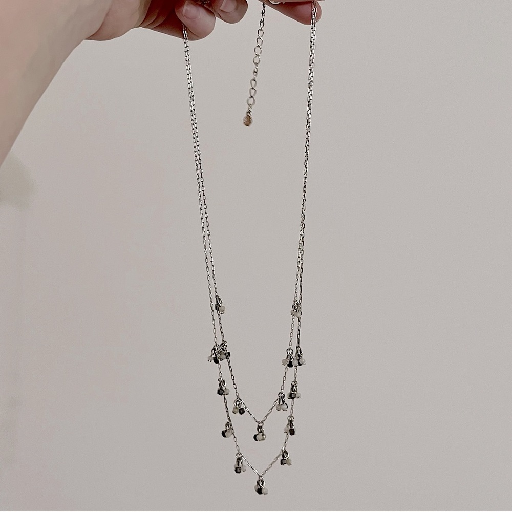 LC Lauren Conrad Silver Double Strand Necklace